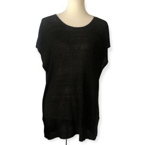 Eileen Fisher Sheer knit linen blend top size L